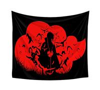 CoolChange Arazzo anime con Itachi Uchiha | Uchiha Itachi im Mangekyou Sharingan | Quadro da parete Akatsuki | 130 x 145 cm
