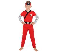 CoolChange Costume da ninja per bambini | travestimento Shinobi per bambino | rosso | cotone | Taglia: 122