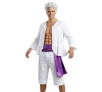 CoolChange Monkey D. Ruffy Gear 5 Costume | Nika Cosplay | Camicia, pantaloni e fascia | Bianco | Taglia: M