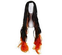 CoolChange Parrucca Cosplay di Nezuko Kamado per i Fan di Demon S.| Nera con Punte Arancioni