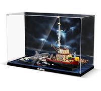 cooldac Vetrina acrilica compatibile con Lego Ideas 21350 dello squalo bianco, antipolvere, trasparente HD Backdrop Display Case compatibile con Lego 21350 (Solo scatola, Nessun modello)