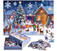 COOLDELE Puzzle natalizio, Puzzle di carta da 100 pezzi con disegno di pupazzo di neve per bambini di 3 4 5 6 7 8anni, Divertente regalo natalizio da mettere nella calza per bambini e anziani