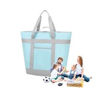 Cooler Bag, Insulated Picnic Tote, 20.47x7.87x16.54 Inches Foldable Lunch Box, Reusable Portable Food Storage Carrier for Outdoor Picnic Beach Camping Travel and Mobile Dining