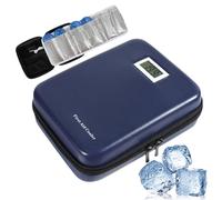 Cooler Bag, Medicine Cold Bag for 9-12 Hours, Pen Cool Case with Temperature Display, Portable Cooling Storage Box, Ideal for Home, Outdoor, Trip, Hiking, Travel, Camping, 8.27x6.3x2.36 Inches