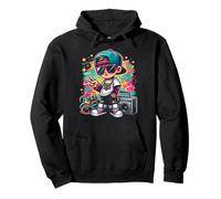 Cooler Hip Hop Guy Graffiti Artisti Illustrazione Grafica Felpa con Cappuccio