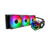 Cooler Master 360 Core II AIO CPU Liquid Cooler, R9|U9|i9, pompa G9R a doppia camera, Infinity Mirror aRGB, tubo 400 mm, radiatore 360 mm, ventola PWM 120 mm, AMD Ryzen AM5|4, piattaforma Intel LGA
