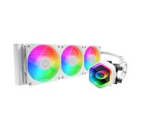 Cooler Master 360 Core II Bianco AIO CPU Liquid Cooler, R9|U9|i9, pompa G9R a doppia camera, Infinity Mirror aRGB, tubo 400mm, radiatore 360mm, ventola PWM 120mm, AMD Ryzen AM5|4, piattaforma Intel