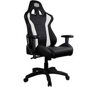 Cooler Master Caliber R1 Sedia Gaming Ergonomica, Sedia da Ufficio per Gamer con Braccioli Regolabili, Cuscini Lombari e per Collo, Pelle PU Sintetica Traspirante, Carico Fino a 150 kg - Bianco / Nero