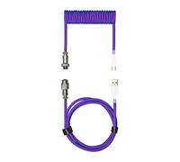 Cooler Master Cavo a spirale Thunderstorm blu-viola con connettore aviatore in metallo staccabile, cavo flessibile in nylon intrecciato rinforzato, tastiere da USB-A a USB Type-C (KB-CLZ1)