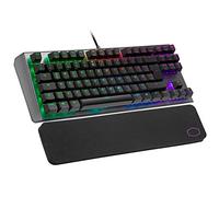 Cooler Master CK530 V2 Tastiera meccanica da gioco senza tastierino numerico, tastiera cablata con retroilluminazione RGB e poggiapolsi, controllo on-the-fly, layout DE/interruttore TTC rosso