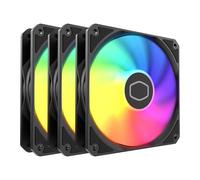 Cooler Master Custodia MF120 Lite|Raffreddatore a liquido|Ventola di raffreddamento ad aria, confezione da 3 ventole, illuminazione aRGB da 120 mm, splitter aRGB, PWM dinamico 1.750 RPM, pale per