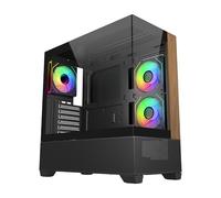 Cooler Master Elite 690 Wood ATX Mid-Tower PC Case - 3 ventole ARGB PWM da 120 mm, GPU da 425 mm, supporto radiatore 360 mm, vetro temperato panoramico, USB Type-C 3.2, telaio da gioco ad alto flusso