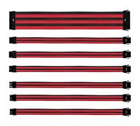 Cooler Master Kit Cavi Prolunga Alimentatore in PVC, 16AWG, Guaina PVC 3 Strati, ATX Compatibile Con Connettori Universali, Lungo 30cm, Supporta Ingressi Alimentazione CPU/GPU Alta Gamma, Rosso/Nero