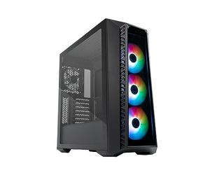 Cooler Master MasterBox 520 PC Case - ATX Mid-Tower, 4 Ventole, Anteriore, Posteriore, Configurazioni Multiple Flusso Aria, Pannello Frontale, Laterale Vetro Temperato, Controller ARGB - Nero