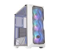 Cooler Master MasterBox TD500 Mesh White Airflow ATX Mid-Tower con pannello frontale in rete poligonale, vetro temperato cristallino, E-ATX fino a 10,5", tre ventole di illuminazione ARGB da 120 mm