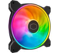Cooler Master MasterFan MF140 Halo2 ARGB - Custodia e ventola di raffreddamento,RGB doppio anello,cuscinetto fucile,lame bilanciamento ingrandite,sensore inceppamento,driver IC aggiornato-140mm,Nero