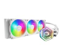 Cooler Master MasterLiquid Atmos 360 Sistema Raffreddamento a Liquido Per CPU Bianco: Sistema Raffreddamento ad Acqua AIO, Pompa a Doppia Camera, Ventole Sickleflow 120 Edge, Staffe RGB, LGA1700 e AM5
