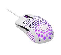Cooler Master mm711 60G - Mouse da gioco bianco lucido con guscio leggero a nido d'ape, cavo Ultraweave, sensore ottico 16000 DPI e accenti RGB