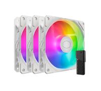 Cooler Master SickleFlow Edge 120 ARGB 12cm PWM Case Fans [3 Pack], Up to 2500 RPM, Loop Dynamic Bearing, LED Controller, White NEW