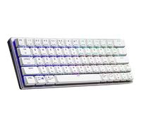 Cooler Master SK622 Tastiera meccanica da gioco a basso profilo wireless Bluetooth argento e bianco, interruttori blu clic personalizzabili, design ergonomico, Mac/Windows, QWERTY