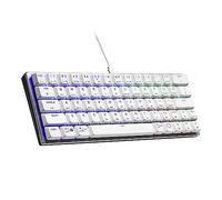 Cooler Master Tastiera da gioco cablata SK620 - Layout compatto al 60%, interruttori meccanici piatti, illuminazione RGB per chiave, controllo al volo -QWERTZ, tastiera DE, argento/bianco