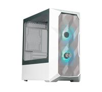 Cooler Master TD300 Case PC Mesh White -Mini-Tower,Elevato Flusso d'Aria, 2x120mm Ventole ARGB,Supporto MB Micro-ATX e Mini-ITX, Pannello Laterale in Vetro Temperato, Hub ARGB/PWM