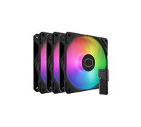 Cooler Master SickleFlow Edge 120 ARGB Kit 3 Pezzi - 3 Ventole 120mm (690~2500RPM, PWM), Flusso Aria Elevato (70,7 CFM) Pressione Statica (3,61mmH2O), ARGB Gen 2, Controller LED, 32,8 dBA max. - Nero