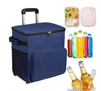 Cooler on Wheels - Carrello con ruote, carrello con manico, 35 l, isolato, a prova di perdite, borsa da viaggio per esterni, patio, picnic, campeggio, shopping