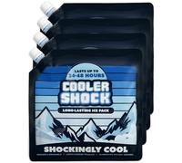 Cooler Shock Ice Pack per Scatola di Raffreddamento, 25cm x25 cm, più Freddo Rispetto al Ghiaccio -7,7°C, Igienico, Riutilizzabile. Aggiungere Acqua, Congelare, Risparmiare Denaro (Confezione da 4)