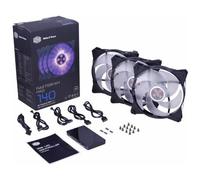 COOLERMASTER - Kit Ventola di Raffreddamento MasterFan Pro 140 Air Pressure RGB 3 in 1 per PC con Controller RGB LED