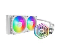 CoolerMaster MasterLiquid 240 Atmos White ARGB Close-Loop AIO Liquid Cooler, pompa personalizzata, ventole PWM Sickleflow Edge, radiatore da 240 mm, CryoFuze, AMD Ryzen AM5/AM4, Intel LGA1700