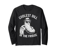 Coolest Dill in The Fridge Funny Pickle Pun Abbigliamento Maglia a Manica