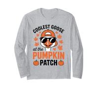 Coolest Goose At The Pumpkin Patch Halloween Ringraziamento Maglia a Manica