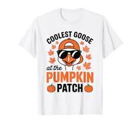 Coolest Goose At The Pumpkin Patch Halloween Ringraziamento Maglietta