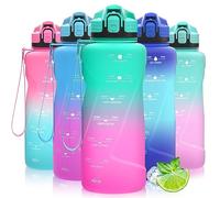 Coolfel Motivazionale Borraccia 1l/1,5l,2l, Borraccia Bambini 500ml/700ml, Senza BPA Bottiglia con Filtro Frutta & Indicatore del Tempo per Sportiva, Scuola, Sport, Ciclismo