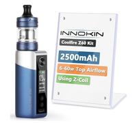 CoolFire Z60 Zlide Top Kit 60 W (Blu) Batteria 2500mAh 4,5 ML Serbatoio Zlide Top Tank In-nokin compatibile con Resistenze Z Coil 0,3Ω/0,6Ω MTL/RDL Vaporizzatore E-Sigaretta Originale - No Nicotine