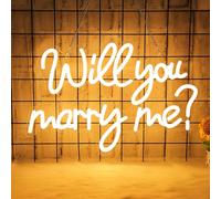 CoolGift Mart Cartello al neon con scritta "Will You Marry Me", romantica luce al neon a LED alimentata tramite USB, decorazione per casa, proposta di matrimonio, fidanzamento, sfondo, regalo per