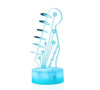 CoolGift Mart Luce notturna per chitarra acustica e porta plettro a LED con telecomando e timer, lampada a illusione ottica 3D e display per plettri, regalo per chitarristi e amanti della musica