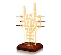 CoolGift Mart Porta plettro per chitarra elettrica, in acrilico, a forma di paletta, Giallo caldo., Mano di sch