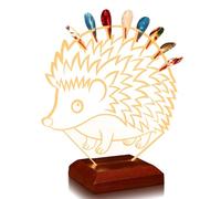 CoolGift Mart Porta plettro per chitarra elettrica, in acrilico, a forma di paletta, Giallo caldo., Riccio