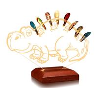 CoolGift Mart Porta plettro per chitarra elettrica, in acrilico, a forma di paletta, Giallo, Dinosauro