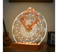 CoolGift Mart Ruota luminosa con cerchio delle quinte, strumento melodia in legno acrilico con supporto per plettro, regalo per musicisti principianti per apprendimento musicale e scrittura di canzoni