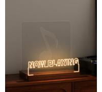 CoolGift Mart Supporto per dischi in vinile in riproduzione, portadischi luminoso, espositore in legno acrilico con luci bianche calde per album, decorazione della stanza, per gli amanti del vinile