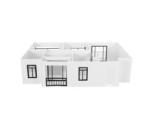 COOLHIYA 1 Set di Materiali per L'edilizia Architettonica in Scala 1:50, Kit per Planimetria di Un Appartamento con 2 Camere da Letto, Modello di Soggiorno E Sala da Pranzo, Supporto Didattico per