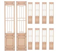 COOLHIYA 10 pezzi di modelli di schermi in miniatura in legno beige, stile geometrico realistico, giocoso, mini decorazione per la casa, oggetti di scena per la fotografia, progetti creativi fai da