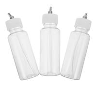COOLHIYA 3 Pezzi di Adattatore per barattoli di Bottiglie di plastica per Vernice per aerografo, barattoli di plastica Vuoti per Vernice, 80 CC, sifone, Alimentazione ad aspirazione, Accessori per