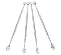 COOLHIYA 4 pezzi spingi cuticole e tagliaunghie per salone di bellezza in acciaio inox, raschietto per smalto in gel, strumento professionale per manicure e pedicure, per unghie delle mani e dei