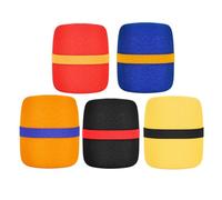 COOLHIYA 5 Pezzi Copri Microfono in Spugna Antivento Spesso, Accessorio per Microfono Facile da Mettere e Rimuovere, per Protezione Suoni dal Vento Colore Casuale