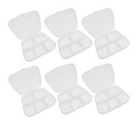 COOLHIYA 6 Pezzi Porta Medicine Settimanale Mini 5 Scomparti in PP | Organizzatore Pillole Compatto, Portapillole Mensile Tascabile, Scatola Porta Medicine per Scuola e Ufficio