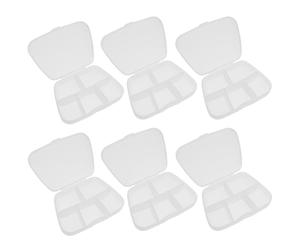 COOLHIYA 6 Pezzi Porta Medicine Settimanale Mini 5 Scomparti in PP | Organizzatore Pillole Compatto, Portapillole Mensile Tascabile, Scatola Porta Medicine per Scuola e Ufficio